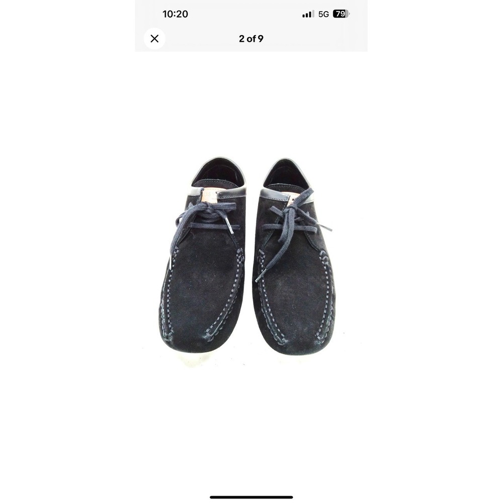 Louis Vuitton Black Suede Driving Loafers Lace Up Moccasins Made in Italy - Picture 3 of 10